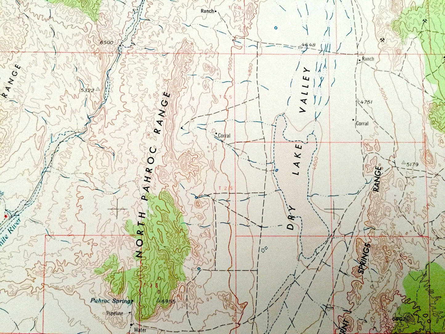 Antique Caliente, Nevada 1954 US Geological Survey Topographic Map – Pioche, Panaca, Carp, Crystal Springs, Alamo, Hiko Delamar Mountains NV