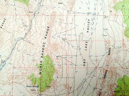 Antique Caliente, Nevada 1954 US Geological Survey Topographic Map – Pioche, Panaca, Carp, Crystal Springs, Alamo, Hiko Delamar Mountains NV