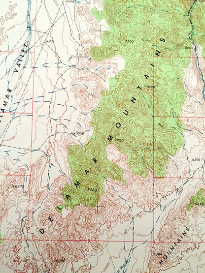 Antique Caliente, Nevada 1954 US Geological Survey Topographic Map – Pioche, Panaca, Carp, Crystal Springs, Alamo, Hiko Delamar Mountains NV