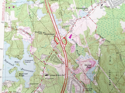 Antique Mansfield, Massachusetts 1964 US Geological Survey Topographic Map – Norfolk, Bristol County, Foxborough, Stoughton, Walpole, MA