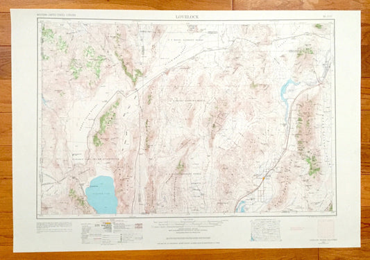 Antique Lovelock, Nevada 1955 US Geological Survey Topographic Map – Pyramid Lake, Buena Vista Valley, Toulon, Woolsey, Humboldt Range, NV