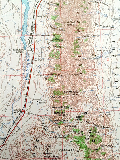 Antique Lovelock, Nevada 1955 US Geological Survey Topographic Map – Pyramid Lake, Buena Vista Valley, Toulon, Woolsey, Humboldt Range, NV