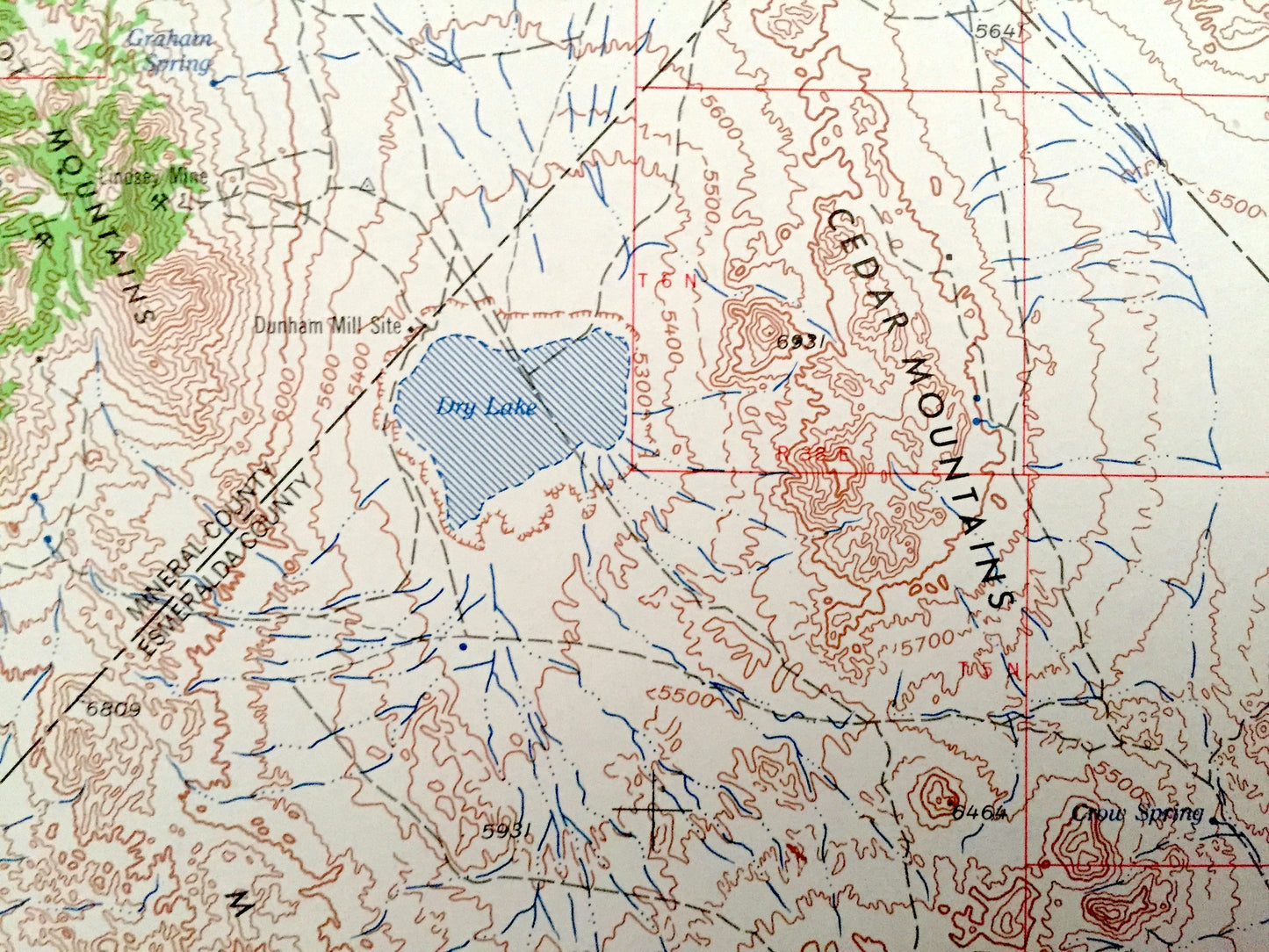 Antique Tonopah, Nevada 1962 US Geological Survey Topographic Map – Mineral, Esmeralda, Nye County, Toiyabe National Forest Desert Valley NV