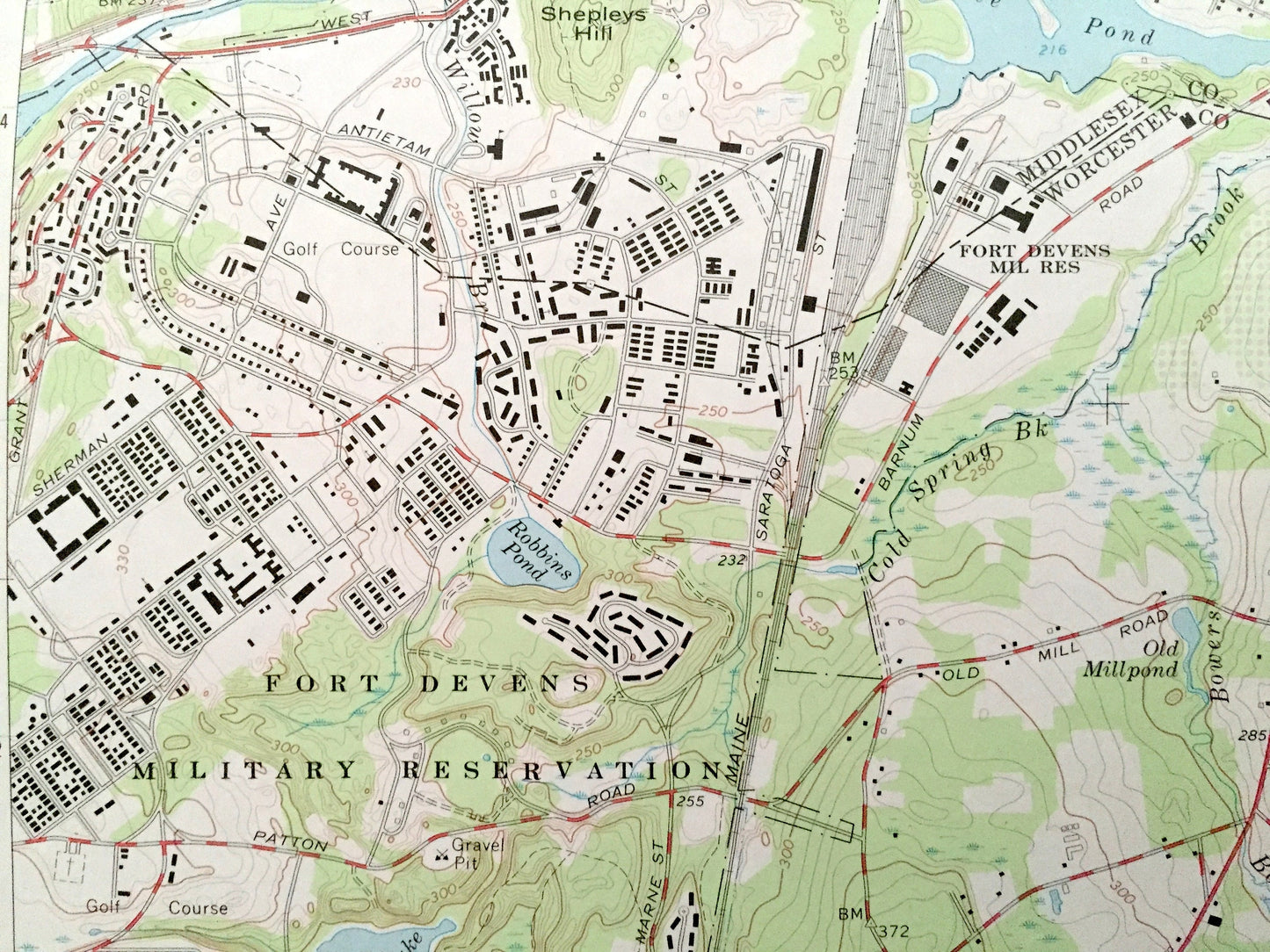 Antique Ayer, Massachusetts 1966 US Geological Survey Topographic Map – Middlesex, Worcester County, Groton, Harvard, Boxborough, Shirley MA