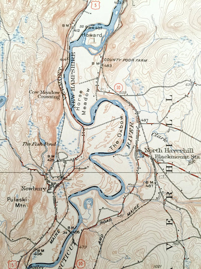 Antique Woodsville, New Hampshire 1941 US Geological Survey Topographic Map – Caledonia, Orange, Ryegate, Newbury, Groton Bath Vermont NH VT