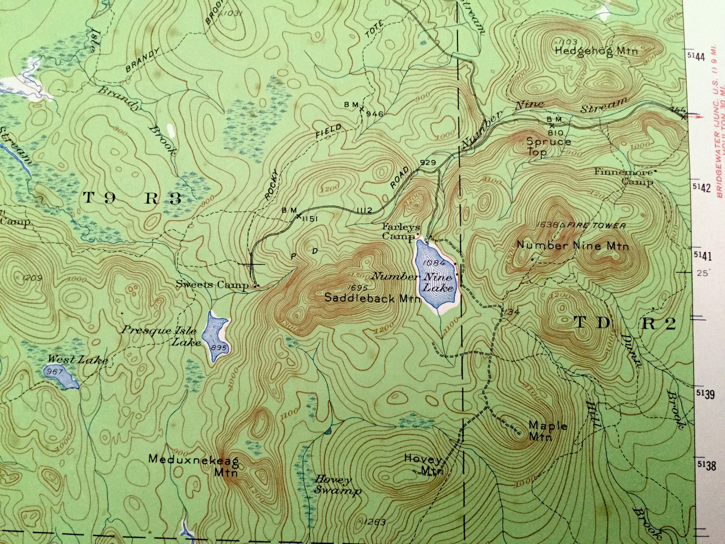 Antique Howe Brook, Maine 1954 US Geological Survey Topographic Map – Hammond, St Croix Lake, Nine Lake, Scott Pond, Aroostook County, ME