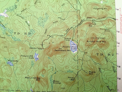 Antique Howe Brook, Maine 1954 US Geological Survey Topographic Map – Hammond, St Croix Lake, Nine Lake, Scott Pond, Aroostook County, ME