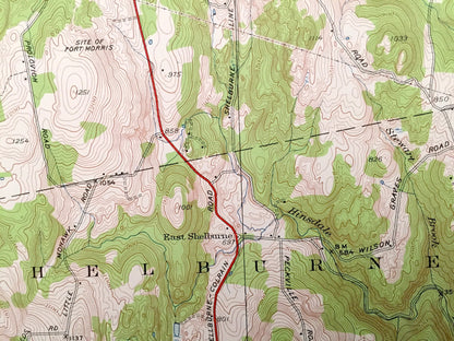 Antique Colrain, Massachusetts 1945 US Geological Survey Topographic Map – Franklin County, Leyden, MA, Windham County, Guilford, Halifax VT