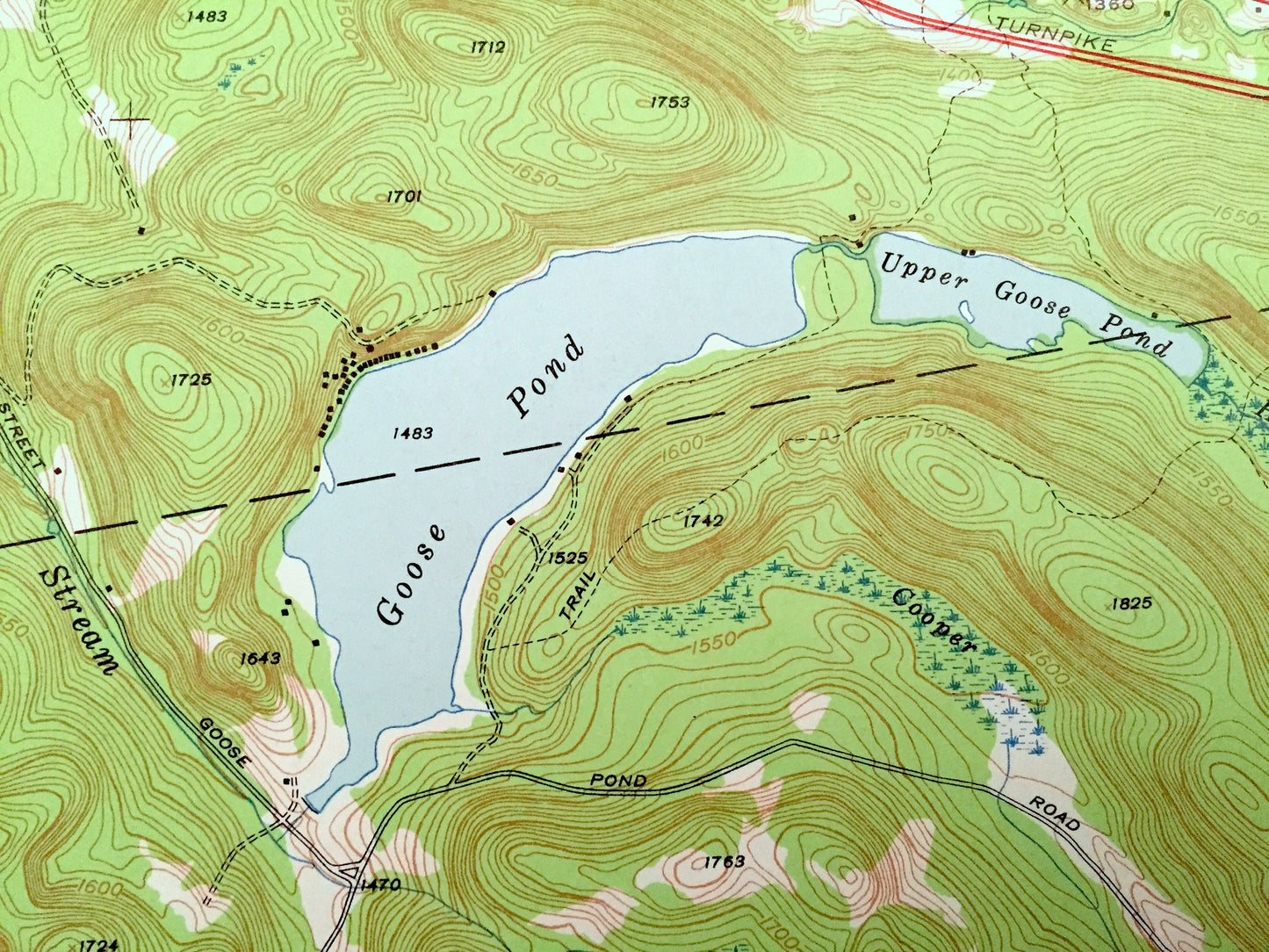 Antique East Lee, Massachusetts 1945 US Geological Survey Topographic Map – Berkshire County, Washington, Lenox, Tyringham, Becket, Otis, MA