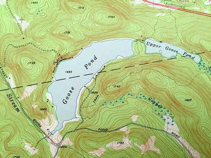 Antique East Lee, Massachusetts 1945 US Geological Survey Topographic Map – Berkshire County, Washington, Lenox, Tyringham, Becket, Otis, MA