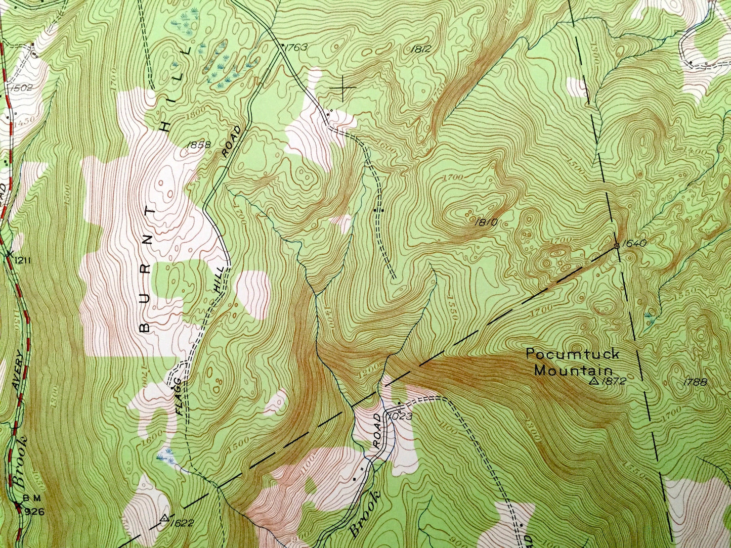 Antique Heath, Massachusetts 1950 US Geological Survey Topographic Map — Franklin County, Rowe, Colrain, MA, Windham County, Whitingham, VT