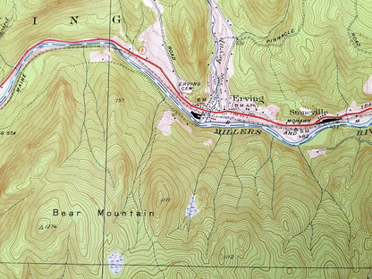 Antique Millers Falls, Massachusetts 1948 US Geological Survey Topographic Map – Franklin County, Wendell, Montague, Erving, Northfield, MA