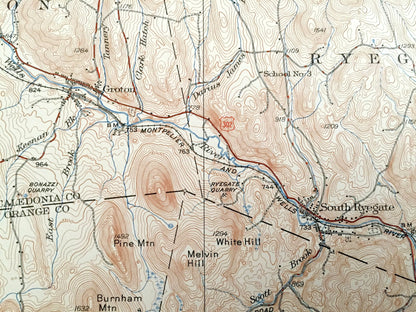 Antique Woodsville, New Hampshire 1941 US Geological Survey Topographic Map – Caledonia, Orange, Ryegate, Newbury, Groton Bath Vermont NH VT
