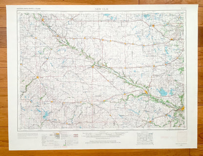 Antique New Ulm, Minnesota 1953 US Geological Survey Topographic Map – Sleepy Eye, Mankato, Marshall, Montevideo Hutchinson Glencoe Tracy MN