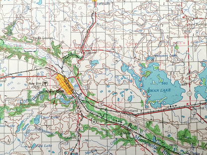 Antique New Ulm, Minnesota 1953 US Geological Survey Topographic Map – Sleepy Eye, Mankato, Marshall, Montevideo Hutchinson Glencoe Tracy MN