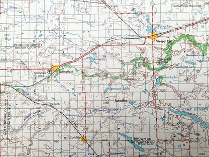 Antique New Ulm, Minnesota 1953 US Geological Survey Topographic Map – Sleepy Eye, Mankato, Marshall, Montevideo Hutchinson Glencoe Tracy MN