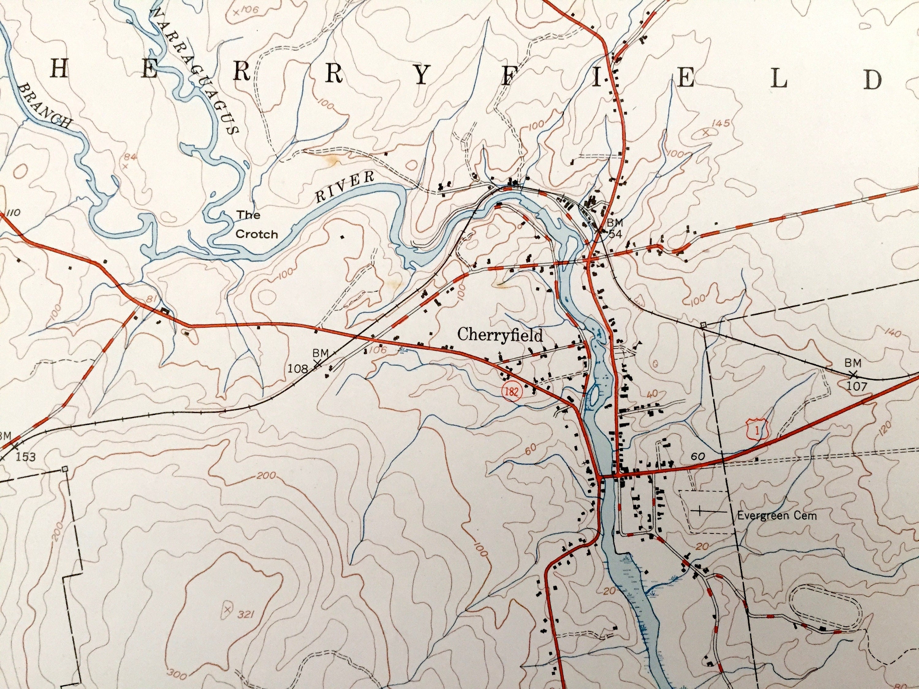 Antique St Francis, fashion Maine 1933 US Geological Survey Topographic Map – Aroostook County, St. John River, Bradbury, New Brunswick, Canada, ME