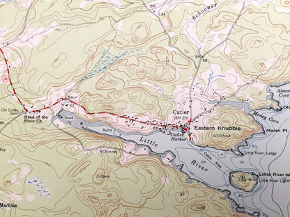 Antique Cutler, Maine 1951 US Geological Survey Topographic Map – Washington County, Whiting, Trescott, Grand Manan Channel, ME