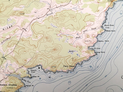 Antique Cutler, Maine 1951 US Geological Survey Topographic Map – Washington County, Whiting, Trescott, Grand Manan Channel, ME