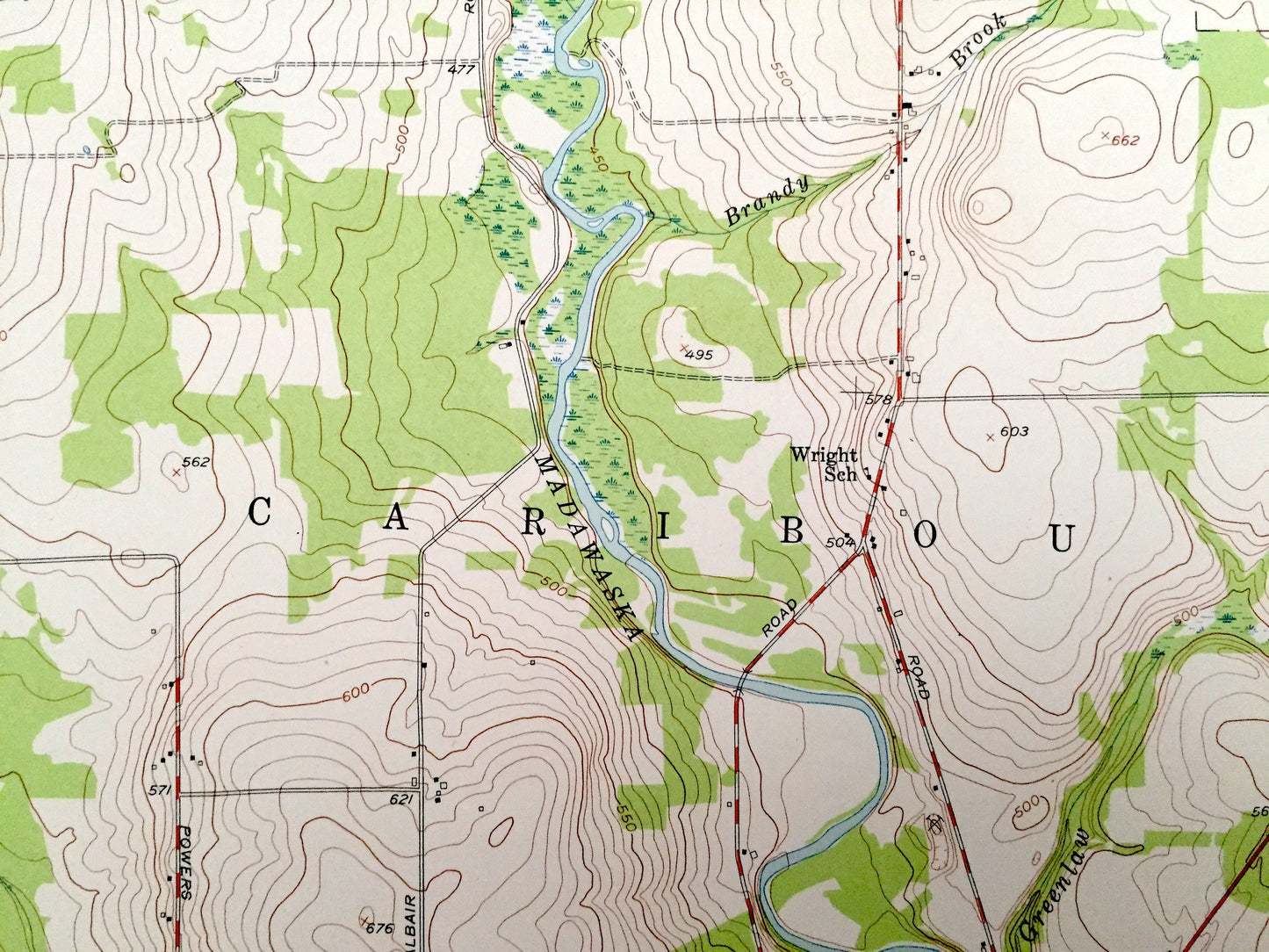 Antique Fort Fairfield NW, Maine 1953 US Geological Survey Topographic Map – Aroostook County, Connor, Caswell, Caribou, Limestone, ME