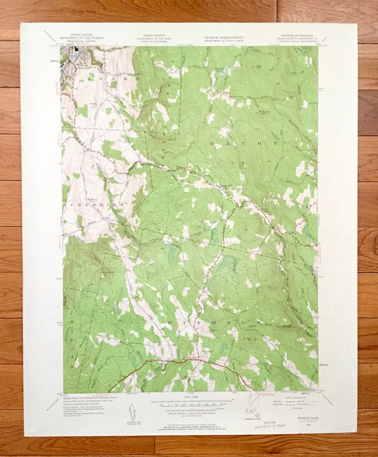 Antique Windsor, Massachusetts 1944 US Geological Survey Topographic Map – Berkshire County, Adams, Savoy, Cheshire, Dalton, Hoosac Range MA