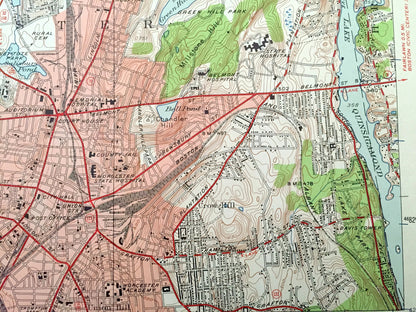 Antique Worcester North, Massachusetts 1948 US Geological Survey Topographic Map – Boyleston, Holden, Leicester, Shrewsbury, Morningdale, MA