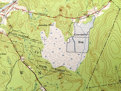 Antique Assonet, Massachusetts 1951 US Geological Survey Topographic Map – Bristol, Plymouth County, Berkley, Taunton, Lakeville, Dighton MA
