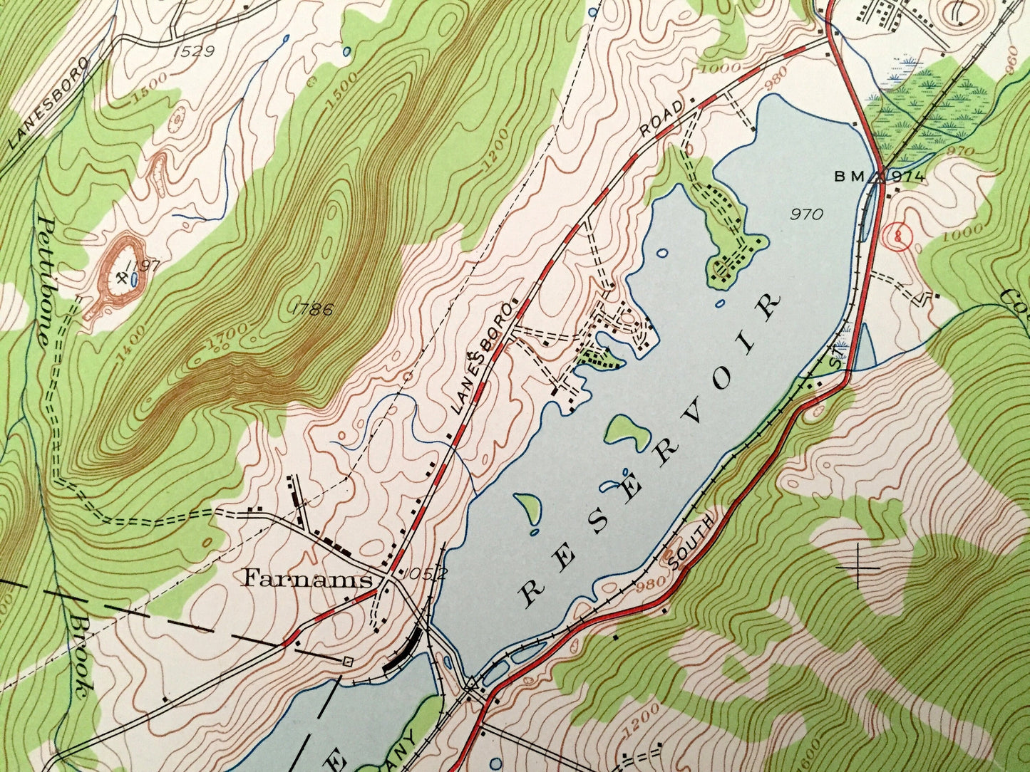 Antique Cheshire, Massachusetts 1944 US Geological Survey Topographic Map – Berkshire County, New Ashford, Adams, Lanesborough, Dalton, MA