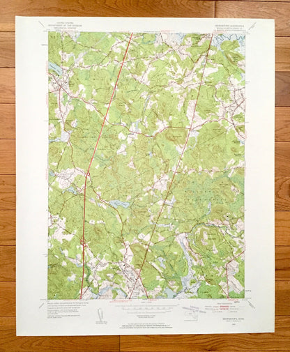 Antique Georgetown, Massachusetts 1953 US Geological Survey Topographic Map – Essex County, Groveland, Newbury, Rowley, Ipswich, Boxford, MA