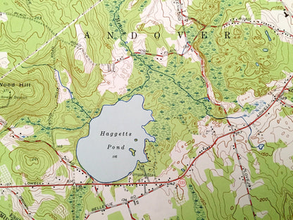 Antique Lawrence, Massachusetts 1955 US Geological Survey Topographic Map – Middlesex, Essex County, MA, Hillsboro, Andover, Rockingham, NH