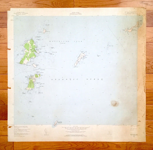 Antique Matinicus, Maine 1953 US Geological Survey Topographic Map – Criehaven, Wooden Ball, Ragged, Island, Knox County, Seal Ledges, ME