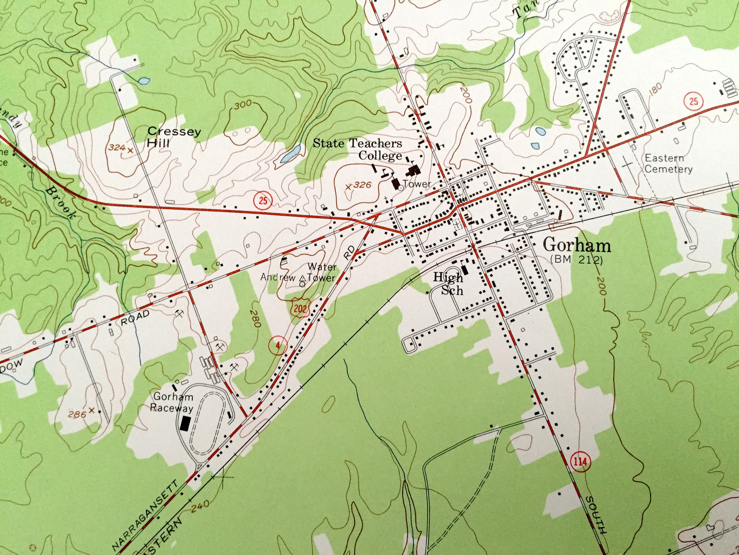 Antique Gorham, Maine 1957 US Geological Survey Topographic Map – York, Cumberland County, Windham, Buxton, Scarborough, Westbrook, ME