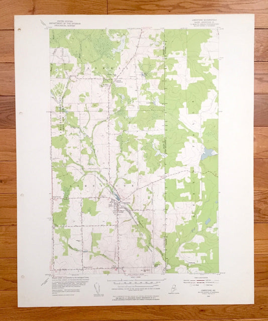 Antique Limestone, Maine 1953 US Geological Survey Topographic Map – Aroostook County, Caswell, ME, Victoria County, New Brunswick, Canada
