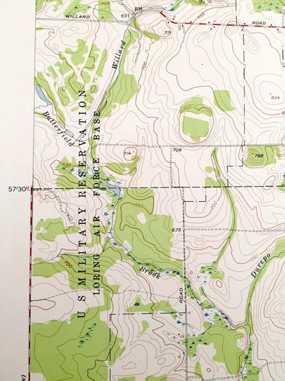 Antique Limestone, Maine 1953 US Geological Survey Topographic Map – Aroostook County, Caswell, ME, Victoria County, New Brunswick, Canada