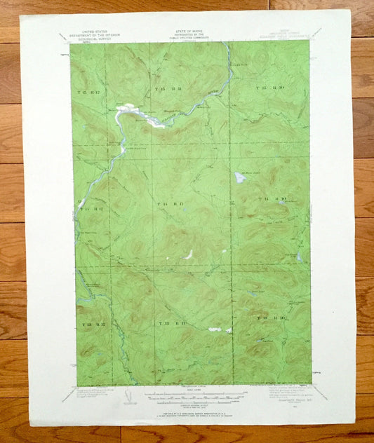 Antique Allagash Falls, Maine 1932 US Geological Survey Topographic Map – Aroostook County, Michaud Farm, WELS, Musquacook, McGargle Rocks