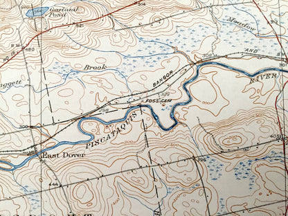 Antique Dover-Foxcroft, Maine 1935 US Geological Survey Topographic Map — Sebec, Atkinson, Garland, Charleston, Piscataquis, Penobscot, ME