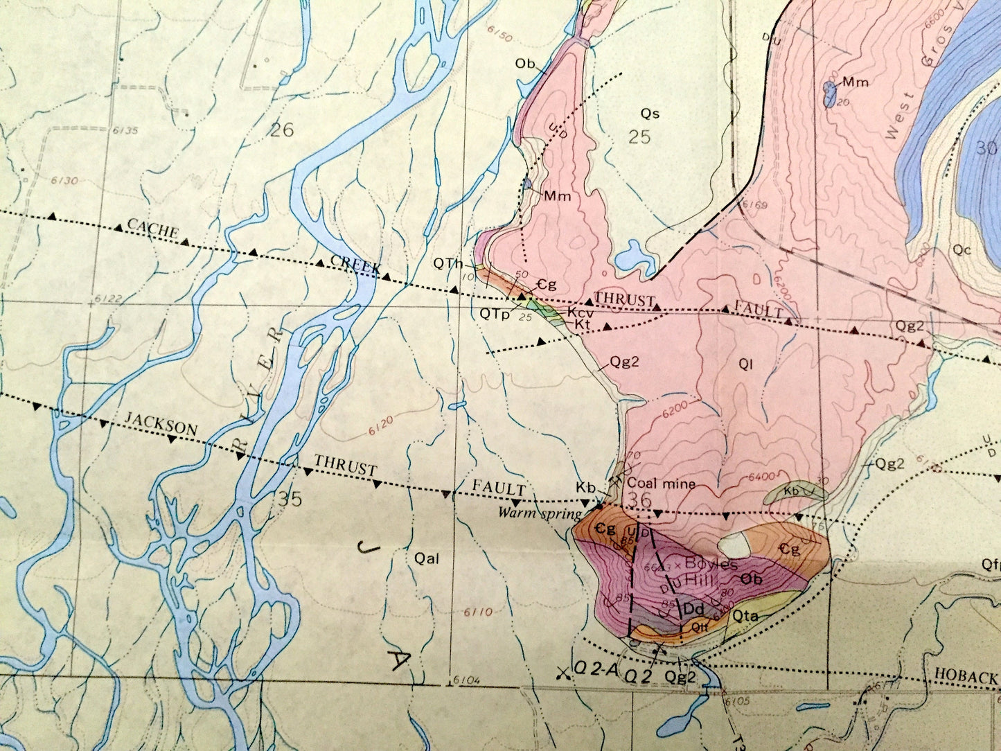 Antique Jackson Hole, Wyoming 1972 US Geological Survey Topographic Map – Teton County, Snow King, South Park, Snake River, Wilson, WY