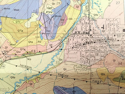 Antique Jackson Hole, Wyoming 1972 US Geological Survey Topographic Map – Teton County, Snow King, South Park, Snake River, Wilson, WY