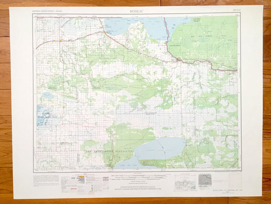 Antique Roseau, Minnesota 1954 US Geological Survey Topographic Map – Warroad, Boudette, Swift, Hackett, Lude, Manitoba, Ontario, Canada, MN
