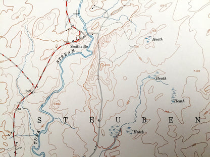 Antique Cherryfield, Maine 1950 US Geological Survey Topographic Map – Hancock, Washington County, Steuben, Milbridge, Gouldsboro, ME