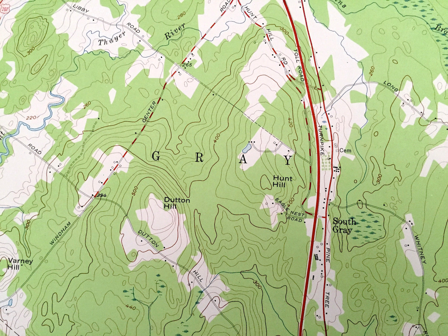 Antique Cumberland Center, Maine 1957 US Geological Survey Topographic Map – County, Gray, Windham, Falmouth, North Yarmouth, Forest Lake ME