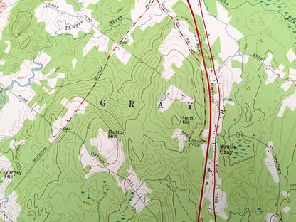 Antique Cumberland Center, Maine 1957 US Geological Survey Topographic Map – County, Gray, Windham, Falmouth, North Yarmouth, Forest Lake ME