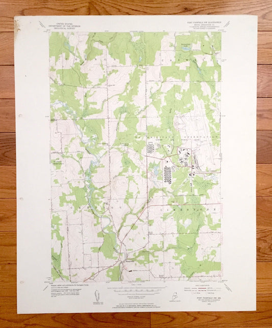 Antique Fort Fairfield NW, Maine 1953 US Geological Survey Topographic Map – Aroostook County, Connor, Caswell, Caribou, Limestone, ME