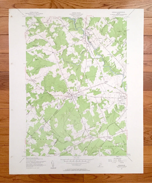 Antique Gorham, Maine 1957 US Geological Survey Topographic Map – York, Cumberland County, Windham, Buxton, Scarborough, Westbrook, ME