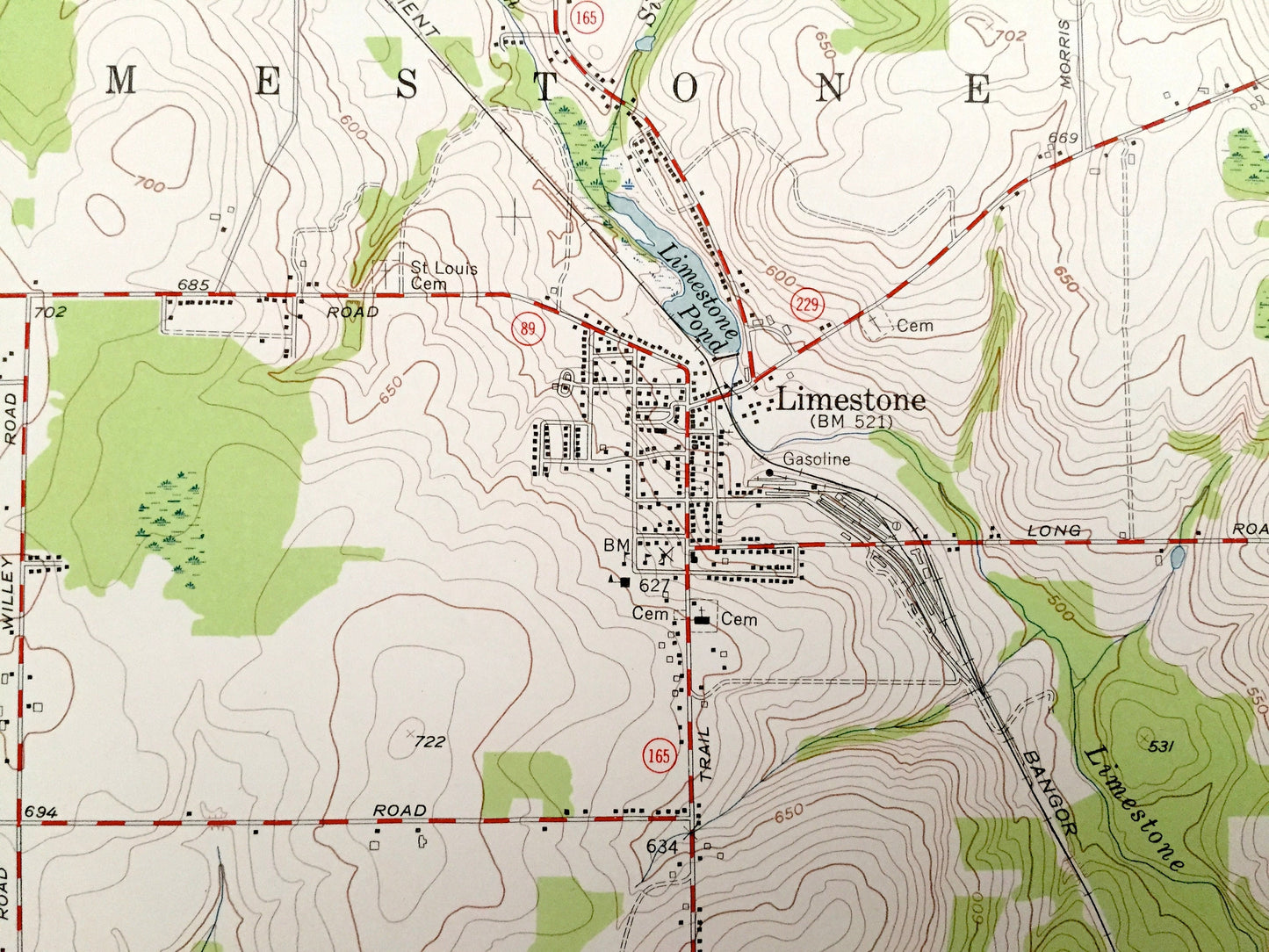 Antique Limestone, Maine 1953 US Geological Survey Topographic Map – Aroostook County, Caswell, ME, Victoria County, New Brunswick, Canada