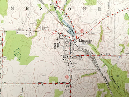 Antique Limestone, Maine 1953 US Geological Survey Topographic Map – Aroostook County, Caswell, ME, Victoria County, New Brunswick, Canada