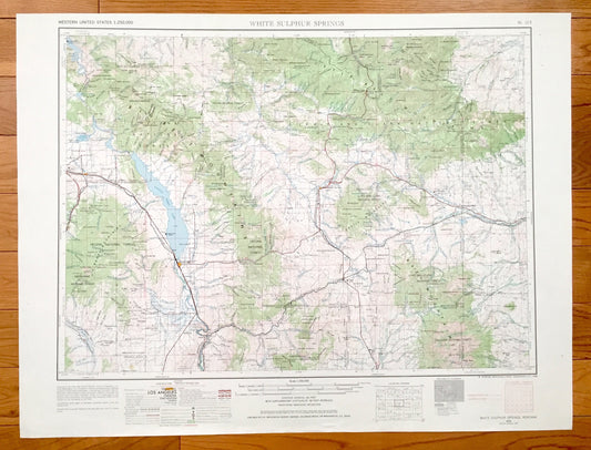 Antique White Sulphur Springs, Montana 1958 US Geological Survey Topographic Map – East Helena, Townsend, Toston, Ringing, Crazy Mountains