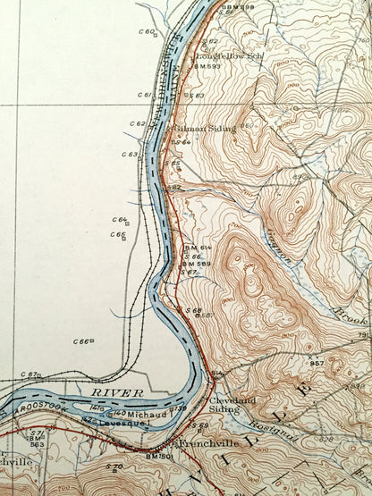 Antique Frenchville, Maine 1935 US Geological Survey Topographic Map – Madawaska, St Agatha, Long Lake, St John River, Fort Kent, Aroostook