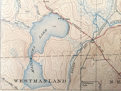 Antique Stockholm, Maine 1931 US Geological Survey Topographic Map – Aroostook County, Madawaska, Grand Isle, Van Buren, Cyr, New Sweden ME
