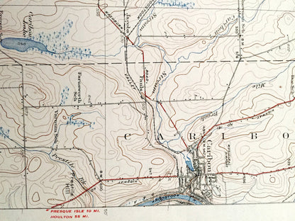 Antique Caribou, Maine 1932 US Geological Survey Topographic Map – New Sweden, Westmanland, Woodland, Perham, Washburn, Wade Connor Pauls ME